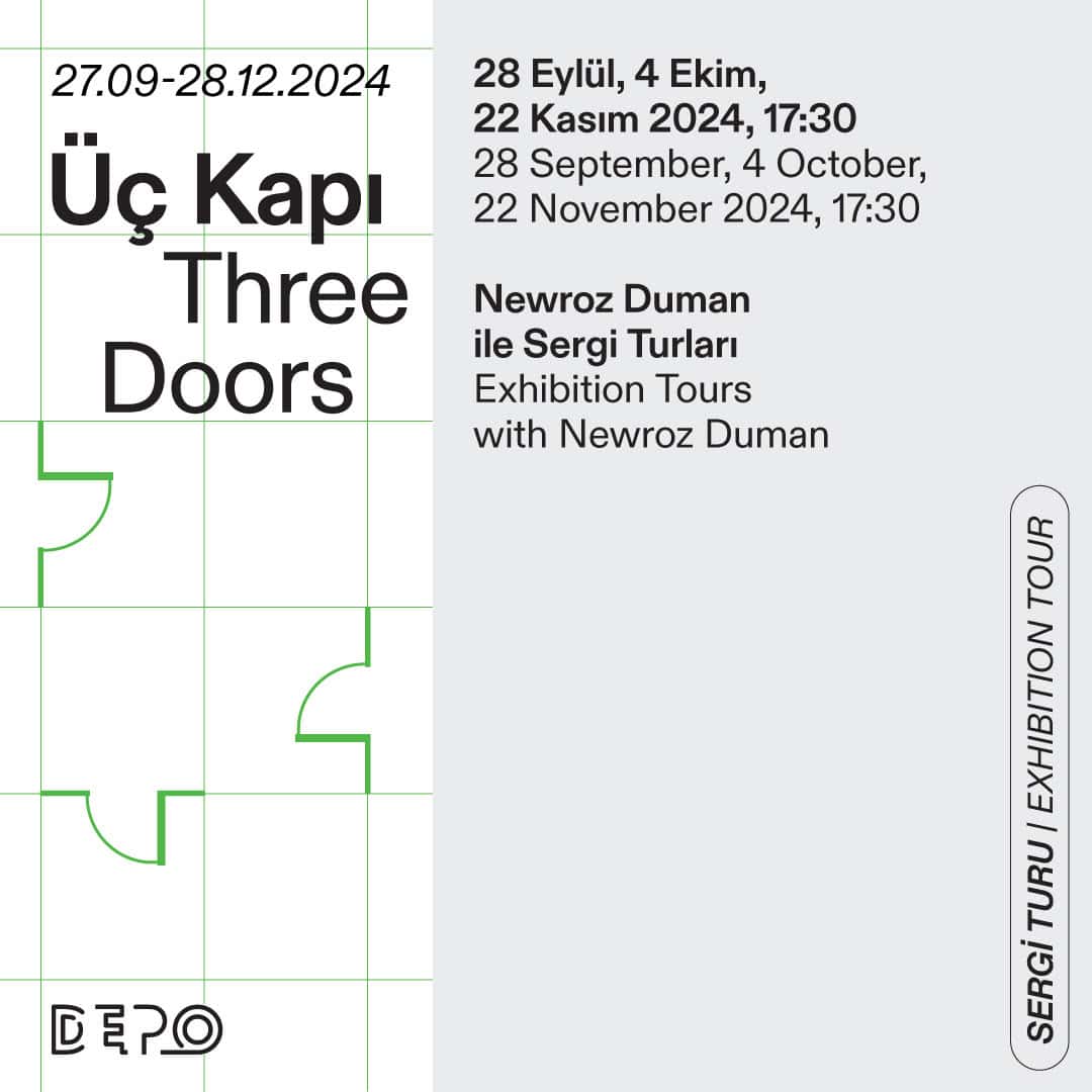 Graphic: Three Doors Exhibition Tour poster