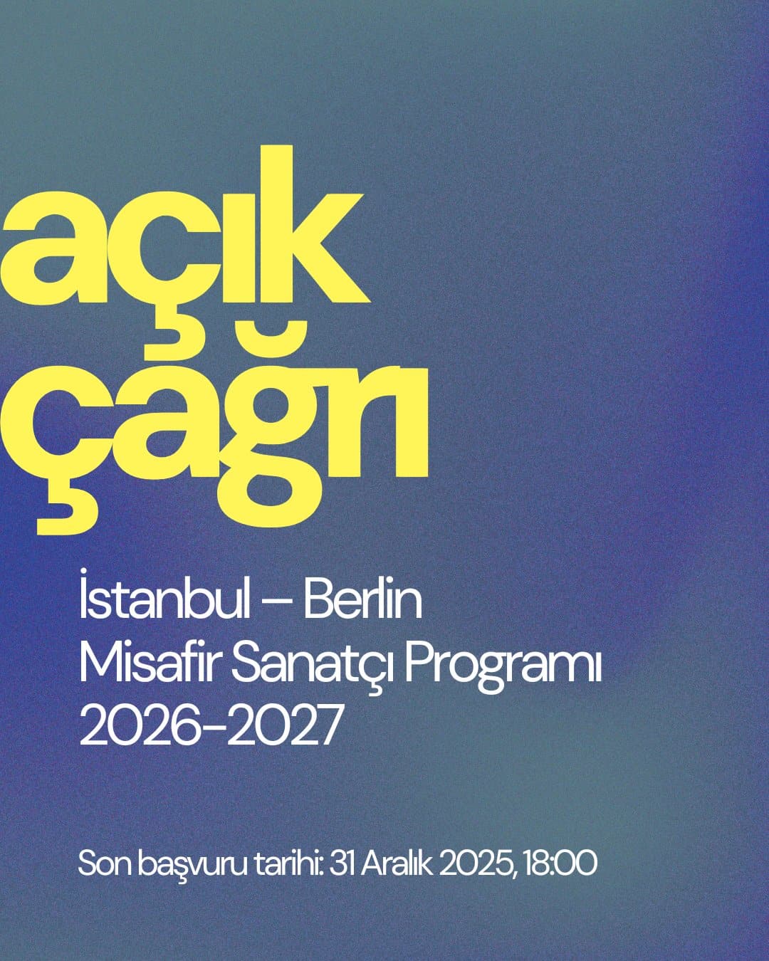 Residency Program poster with yellow and white letters on the blue background