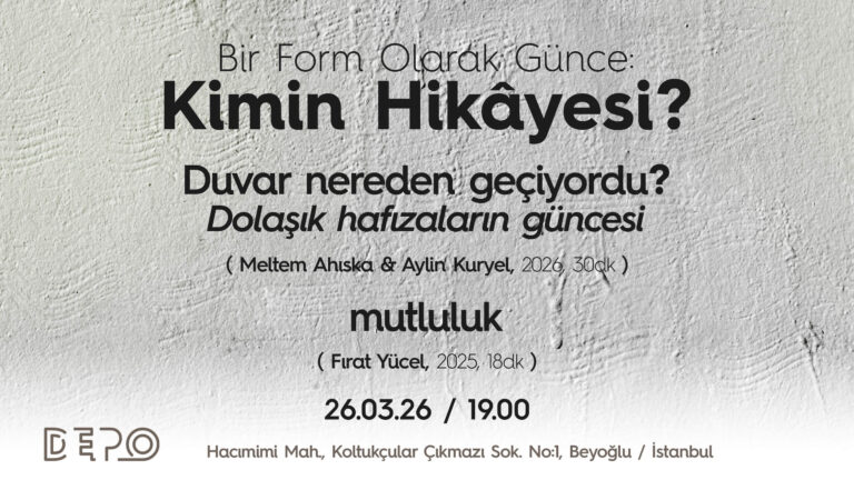 Açık gri, biraz dağınık sıvalı bir duvar zemini üzerinde, etkinlik ayrıntılarının koyu ve kalın harflerle yazıldığı bir etkinlik afişi.
